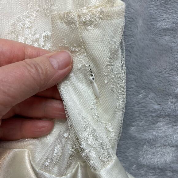 Vintage Y2K Babydoll Top Womens L Ivory Lace‎ Boho Hippie 90s Fairy Festival - Picture 5 of 8